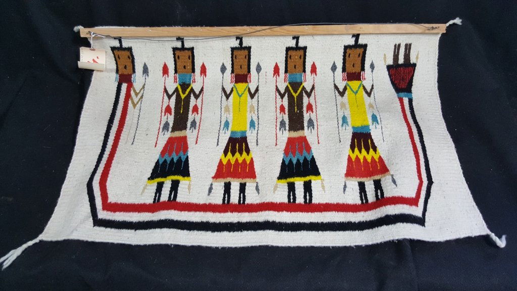 Vintage Navajo Yei Woven Rug. (1 of 2)