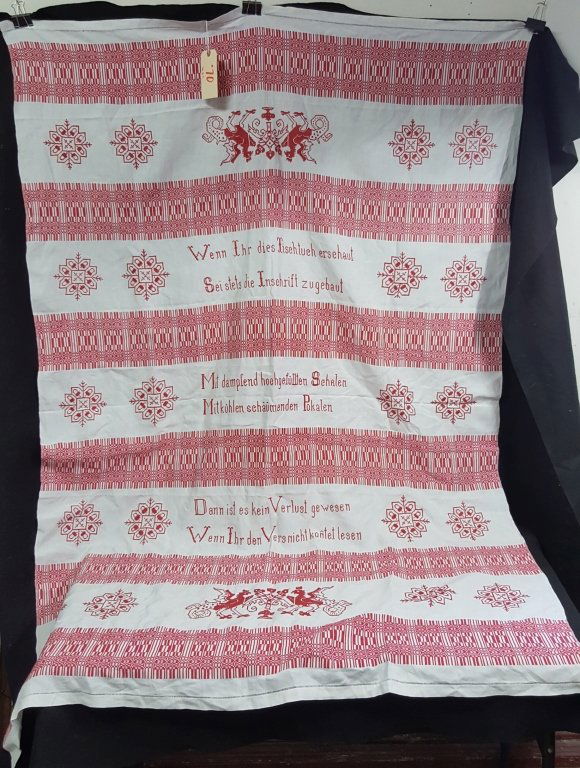 Antique German Stitched Table Cloth (1 of 2)