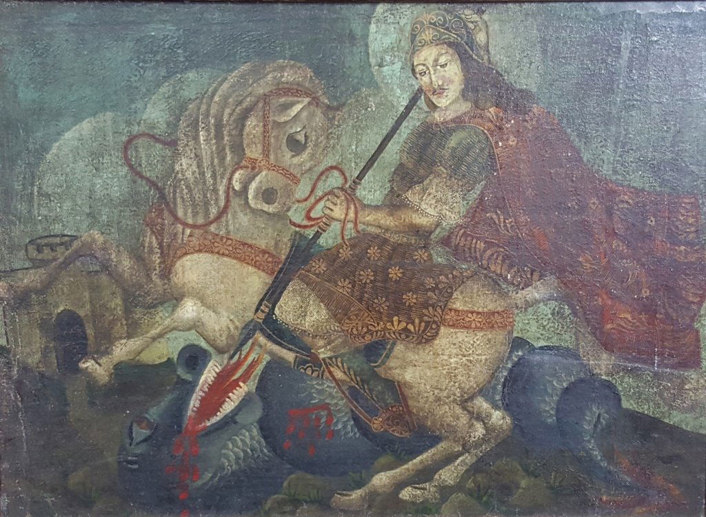St. George oil painting. (1 of 3)