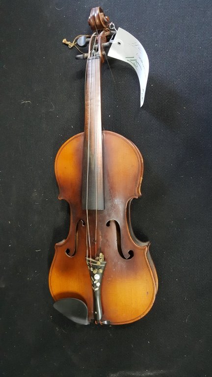 Violin: With label "Antonius Stradivarius Cremonensis/ Faciebat Anno 17??". No bow. Nice overall condition.