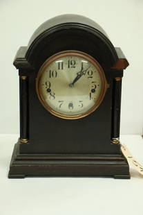 Waterbury Clock Company Cathedral Clock With Chime: Vintage Waterbury Clock. Appx. 16" tall. One small missing trim piece top right. Working but all clocks sold as is .