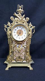French Gilt Bronze and Pink Marble Clock (1 of 4)