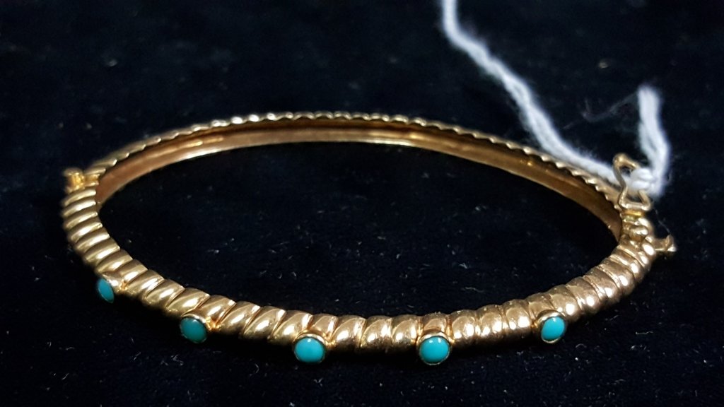 14K Gold Bracelet With Turquoise (1 of 2)