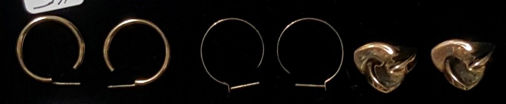 3 Pairs 14K Gold Earings (1 of 5)