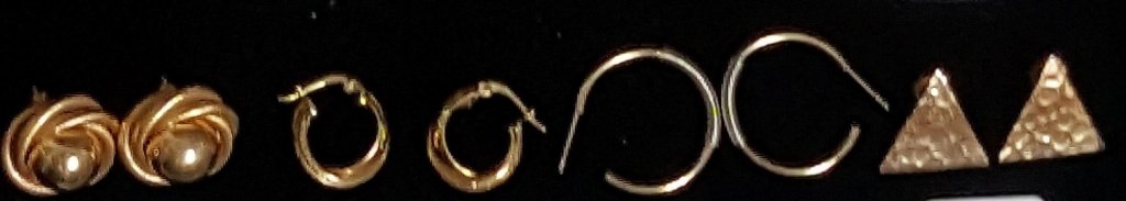 4 Pairs of 14K Gold Earrings (1 of 5)