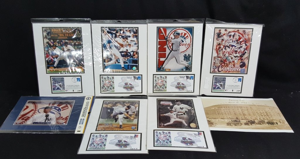 NY Yankees World Champion Collection of Photos: From the estate collection of a life long New York Yankees Fan. Paul O'Niell, Roger Clemens, Alex Rodriguez, and more all matted ready to be framed. Along with 2 1923 opening opening day posters.