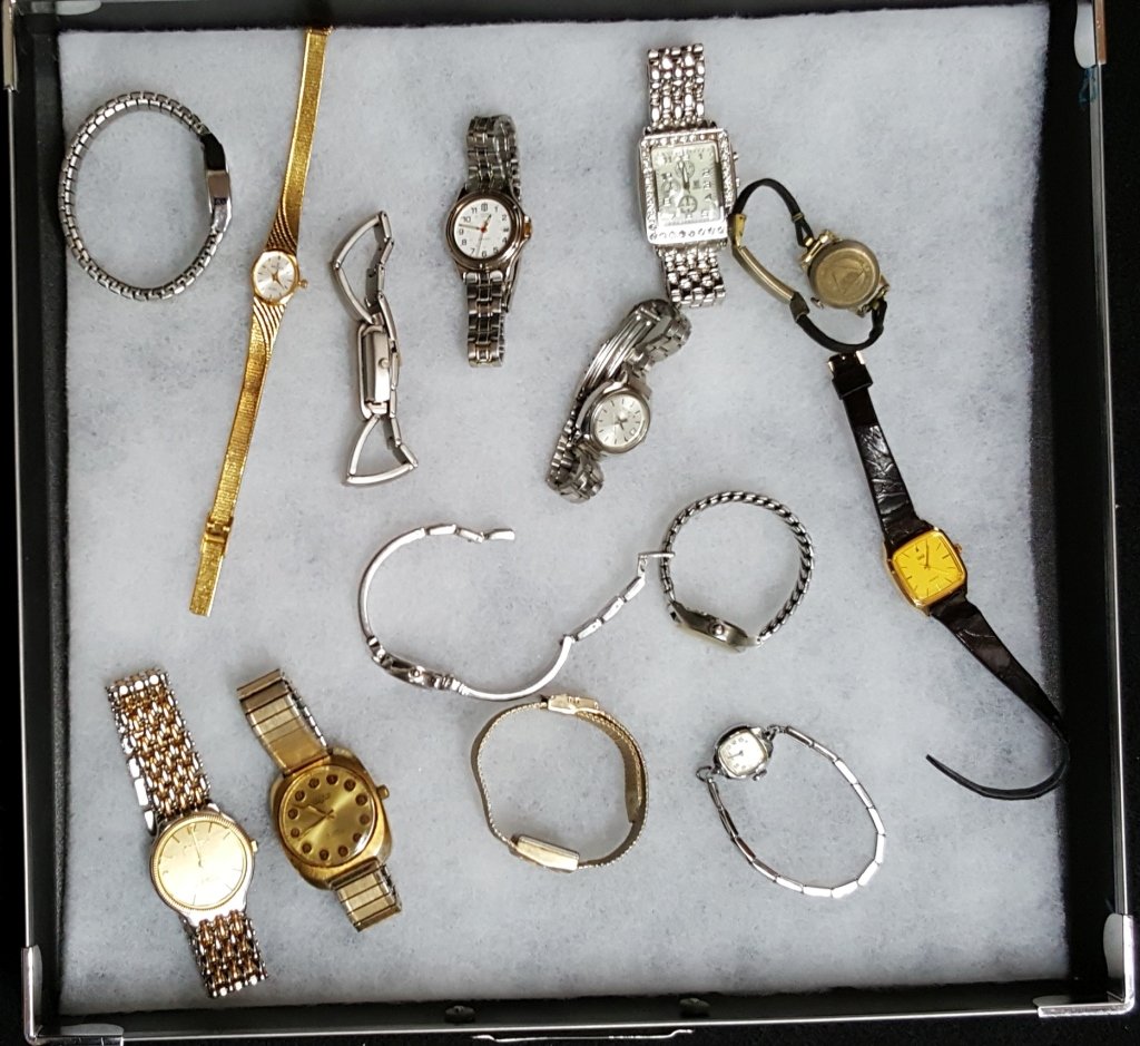 Assorted Fine Watch Collection: Vulcan, Garon, Timex, Q&Q, Invicta, Armitron, Berenger, Liz Blane, Citizen, NY & Co, Star-Free Genova, and others.