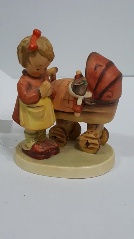 Hummel 67; Girl Praying with Baby in Stroller: Standing 4.5"