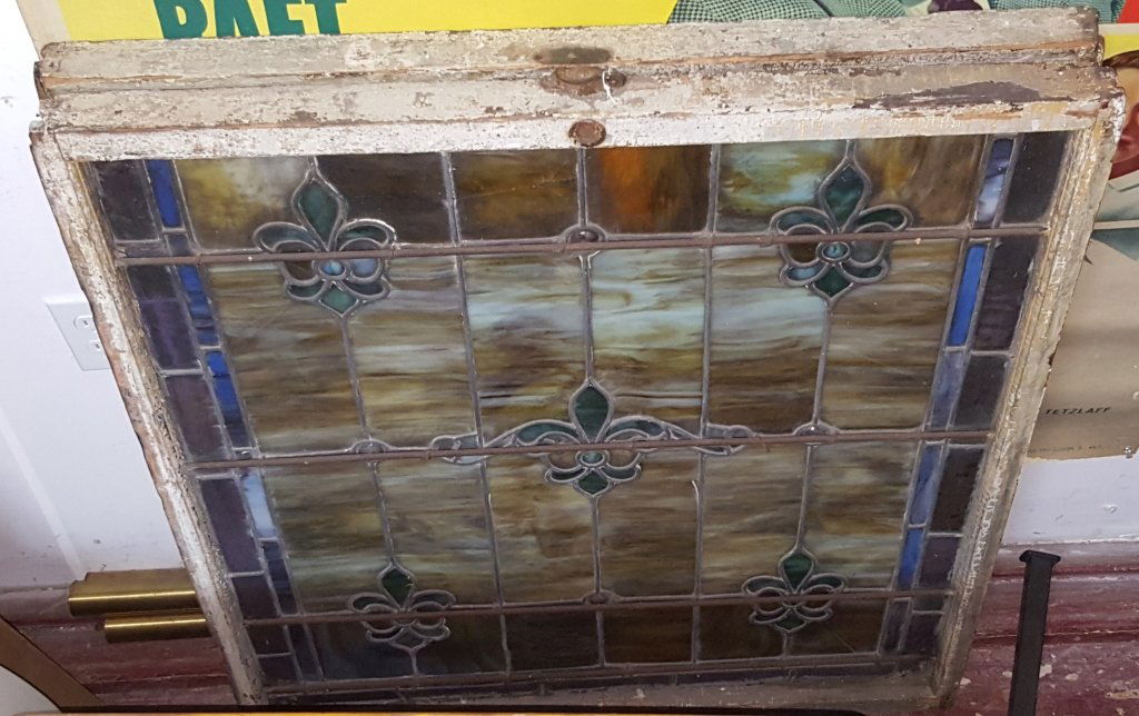 A near Pair / Antique Leaded Stained Glass Windows (1 of 1)