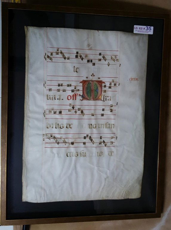 Manuscript Antiphonal Page on Vellum (1 of 2)