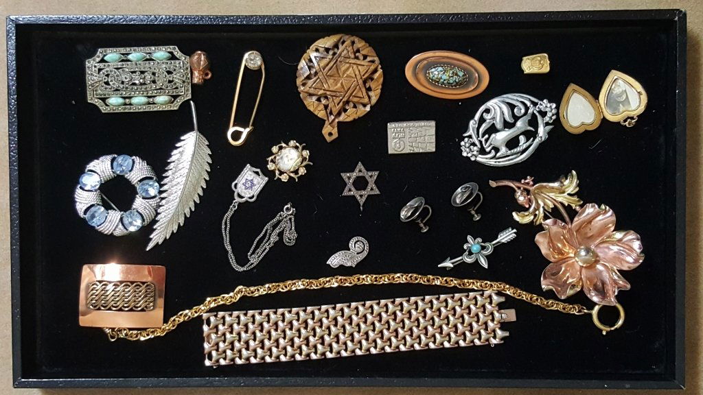 Sterling Silver, Judaica, & Designer Jewelry: Trifari, Corro, Sterling Silver, Judaica; Pins, Chain and pendants / charms.