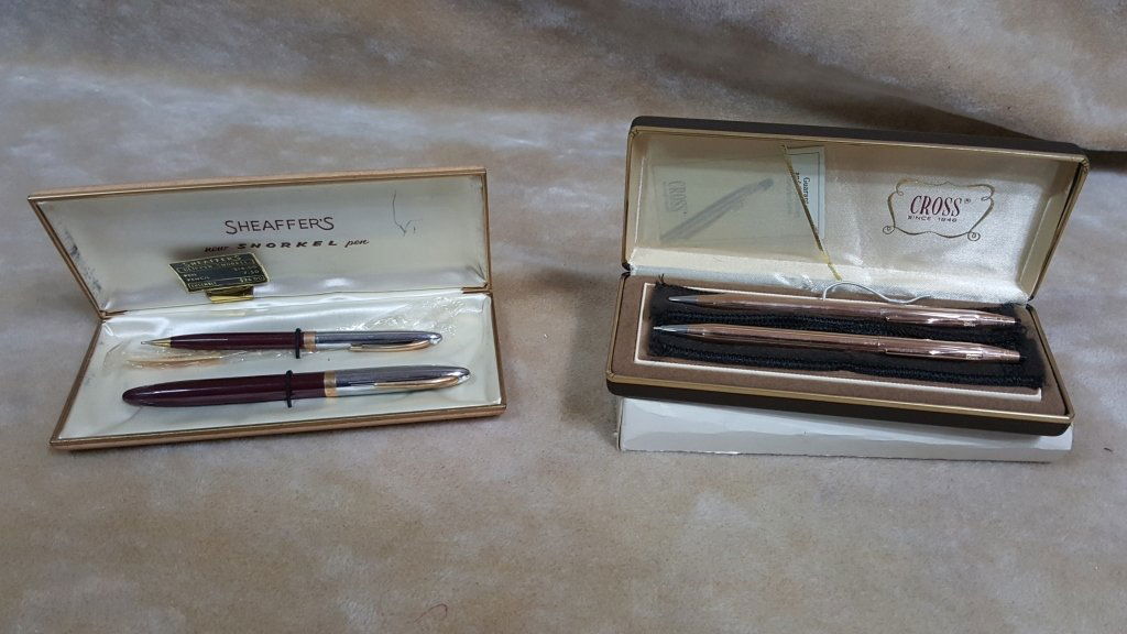 Cross Gold Filled / Sheaffer's "Snorkel" Pen Sets (1 of 1)