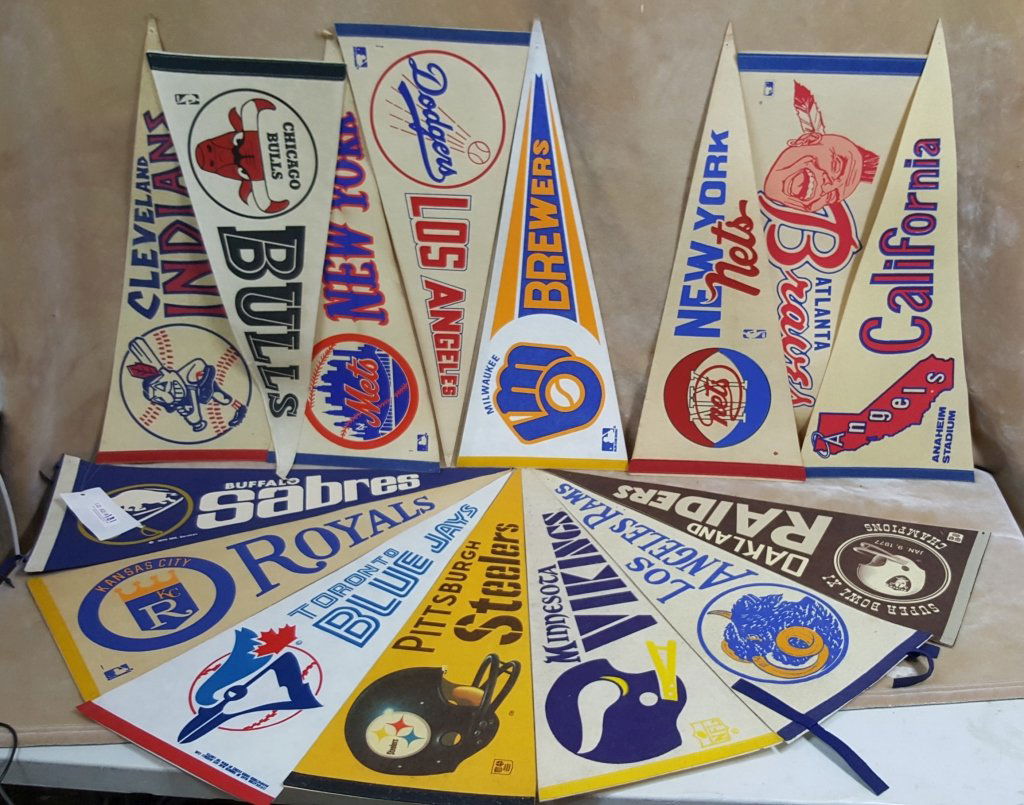 Vintage NFL, MLB, NBA and NHL Flag Collection (1 of 1)