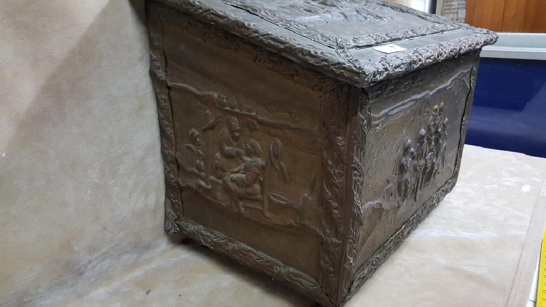 French Hammered Copper Coal Box (1 of 5)