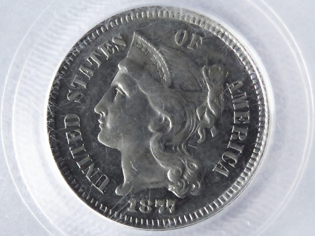 THREE CENT NICKEL 1877 PCGS PR63 (PROOF) (1 of 3)