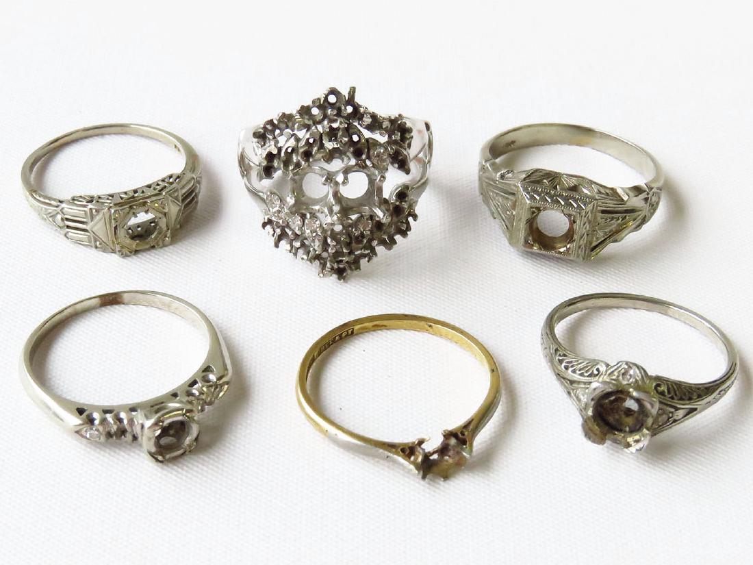 LOT (6) RINGS 14K & 18K YELLOW & WHITE GOLD (1 of 3)