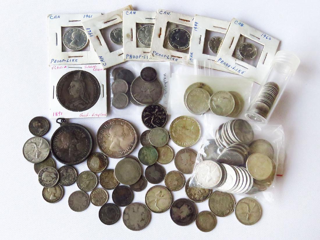 LOT ASSORTED SILVER CANADIAN COINS FACE VALUE $21.33 (1 of 4)