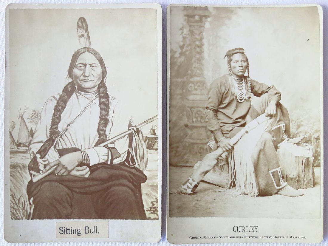 2 VINTAGE CABINET CARDS; CURLEY (GEN. CUSTERS SCOUT) (1 of 6)