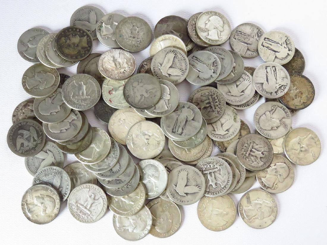 LOT QUARTERS INCL. SILVER FACE VALUE $21.75 (1 of 3)