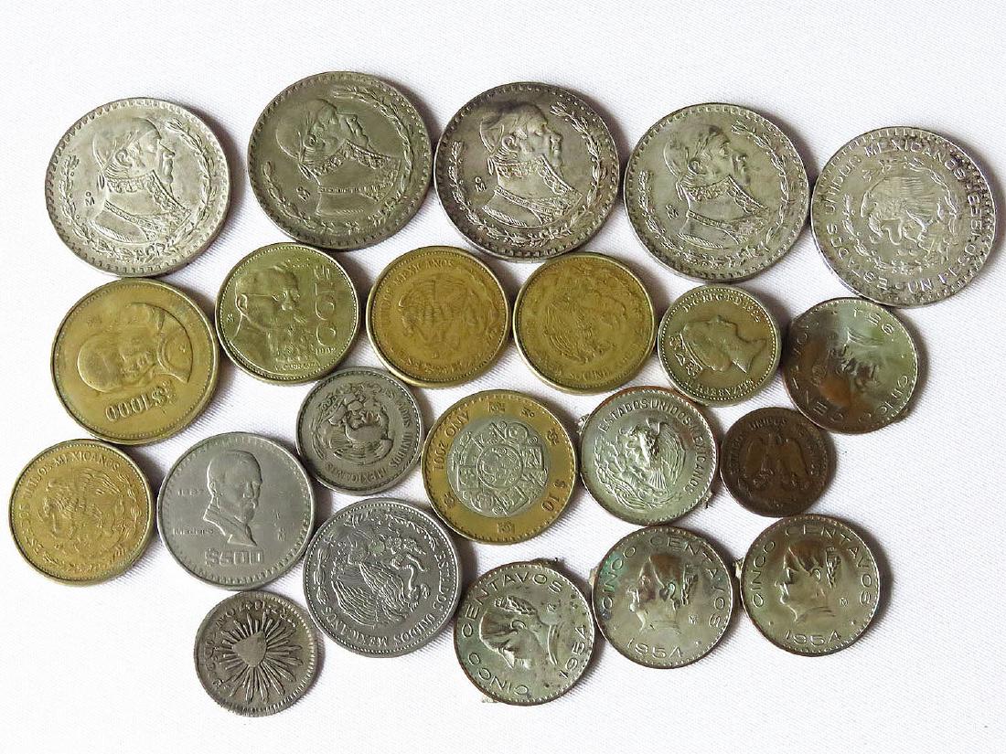 LOT ASSORTED MEXICAN COINS INCL. SILVER (1 of 4)