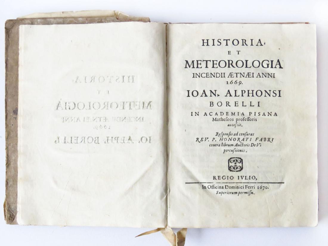 VOL. HISTORIA METEOROLOGIA BY IO ALPH BORELLI 1670 (1 of 5)