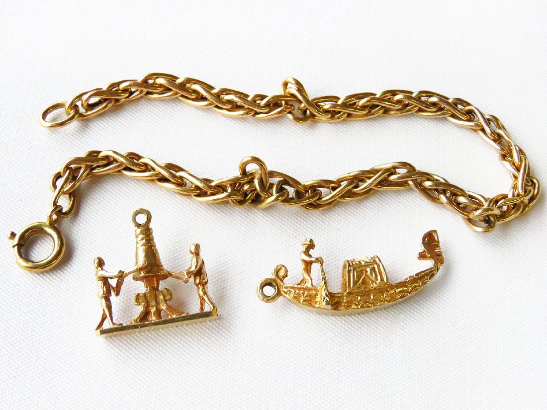 LOT (3) 18K YELLOW GOLD INCL. CHAINS & CHARMS (1 of 1)