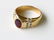 ART DECO RUBY, DIAMOND & 14K GOLD MENS RING - 2