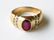 ART DECO RUBY, DIAMOND & 14K GOLD MENS RING - 3