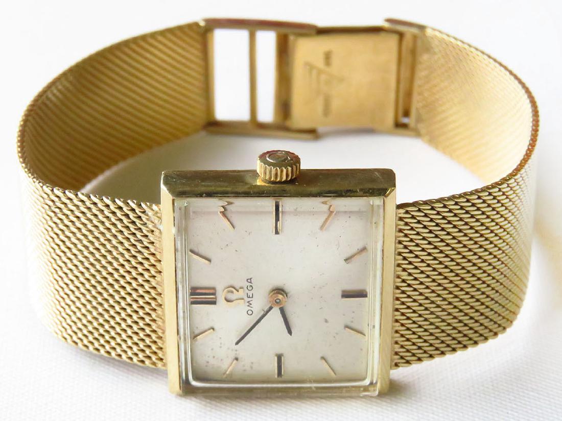 OMEGA LADIES WRISTWATCH W/14K MESH BAND, 1950/60 (1 of 5)