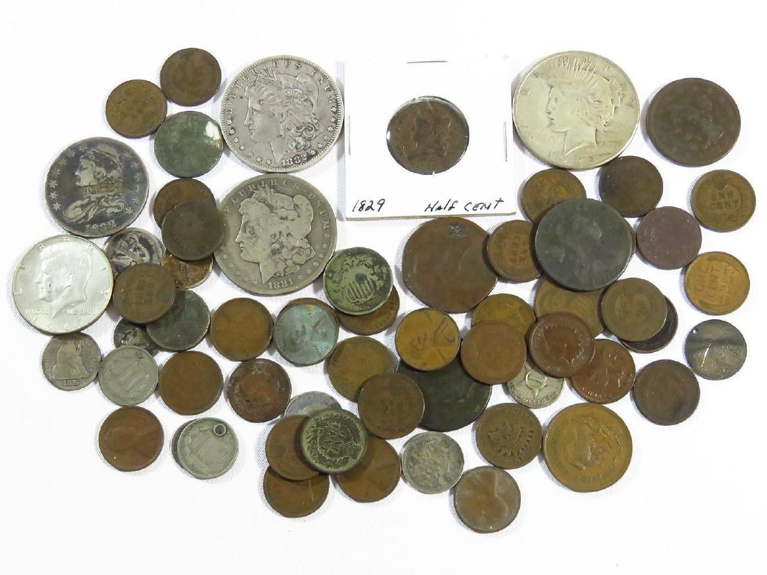 ASST US COINS INCL. 3 SILVER DOLLARS, 1832, LARGE (1 of 5)