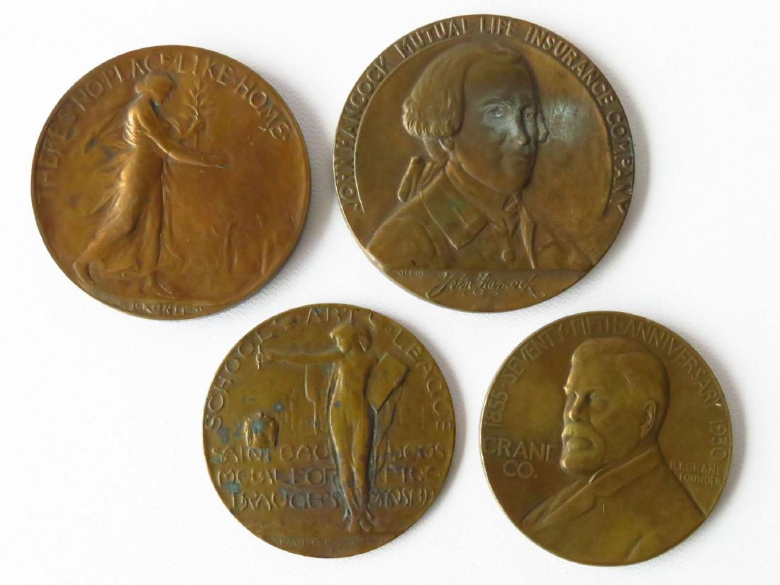 LOT ASSORTED BRONZE PENNY PLAQUES/MEDALS (1 of 3)