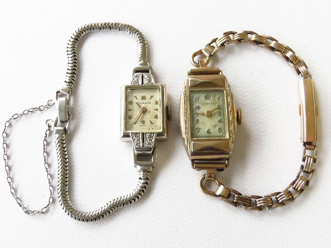 2 LADIES WATCHES INCL. 14K W.GOLD/DIAMOND C. 1940/50 (1 of 3)