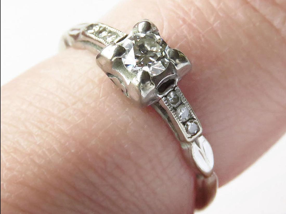 FINE 18K GOLD/DIAMOND RING, 0.25 CT CENTER STONE, SZ 7 (1 of 3)