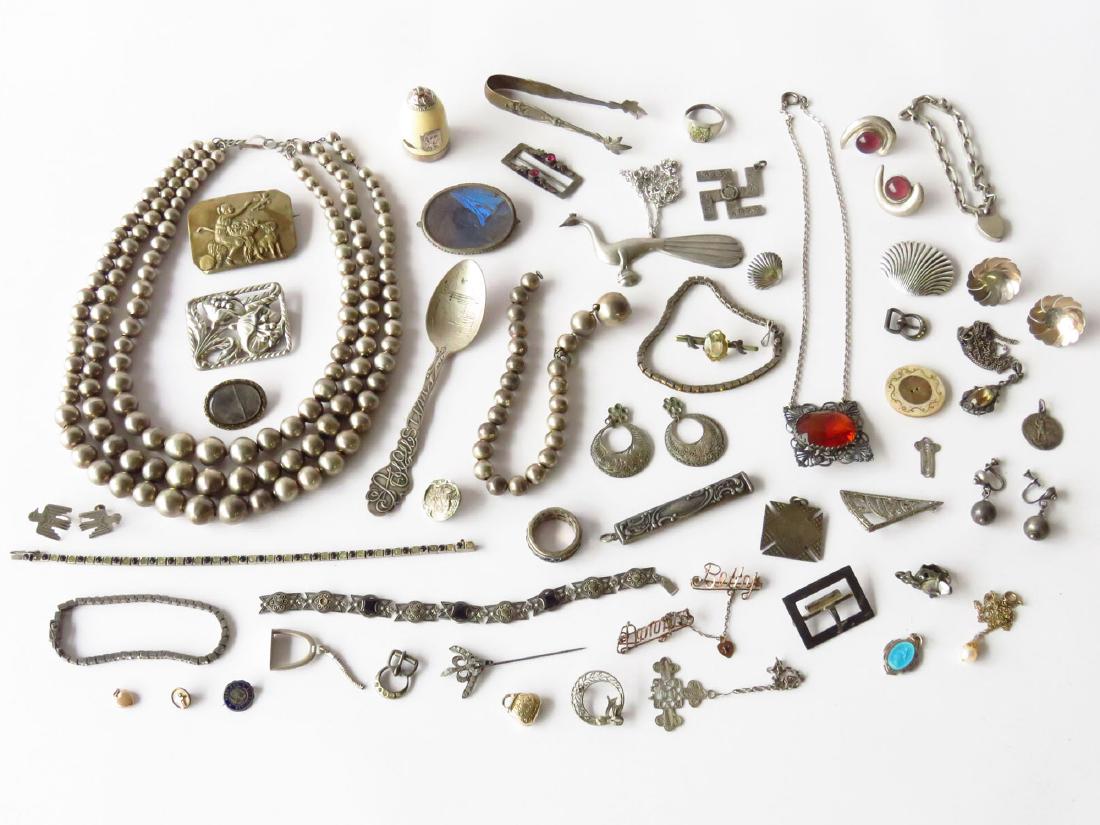 ASST VICTORIAN/ART DECO STERLING/FINDINGS 19/20TH C. (1 of 8)