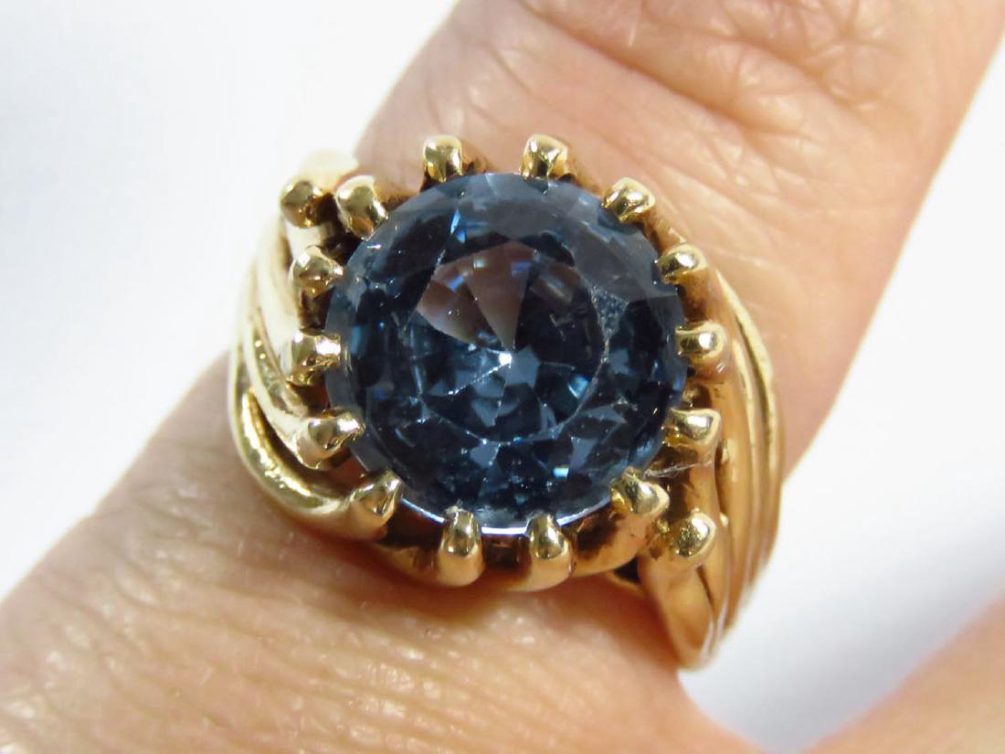 ART MODERN 14K Y.GOLD/AQUAMARINE COCKTAIL RING (1 of 2)