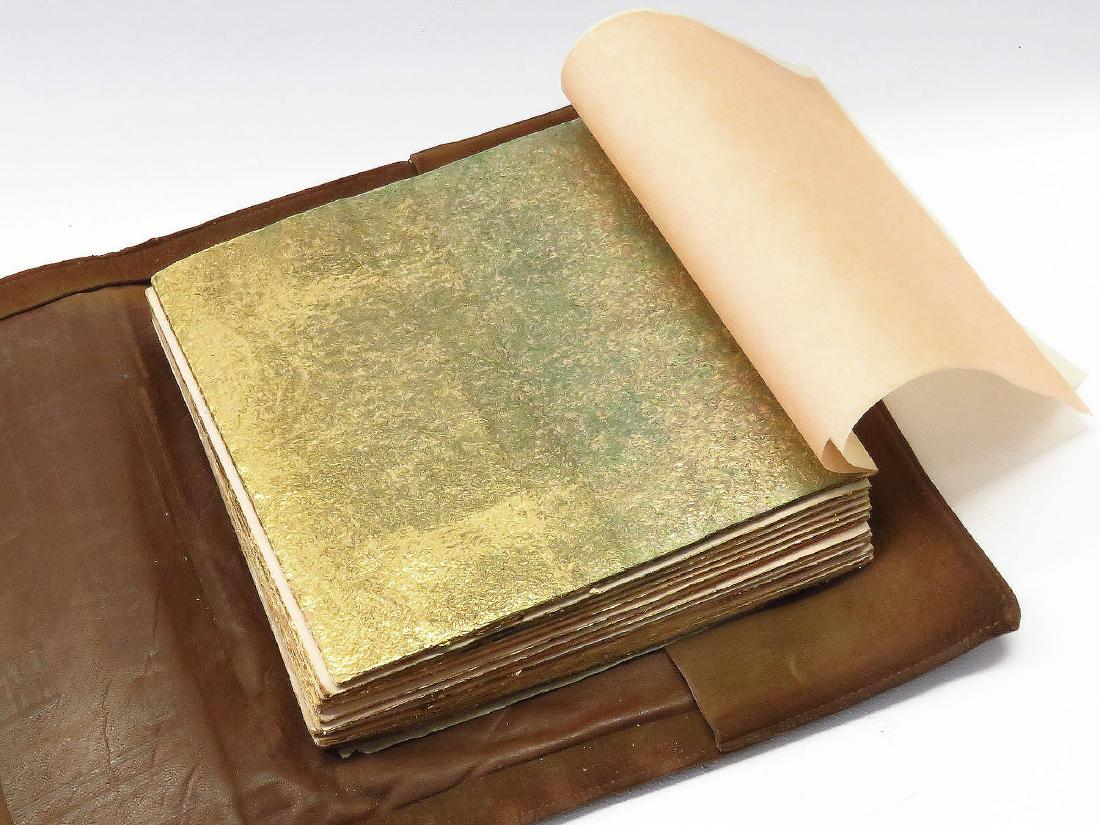 ROYCROFT LEATHER BOOK COVER W/ GOLD LEAF SHEETS (1 of 4)