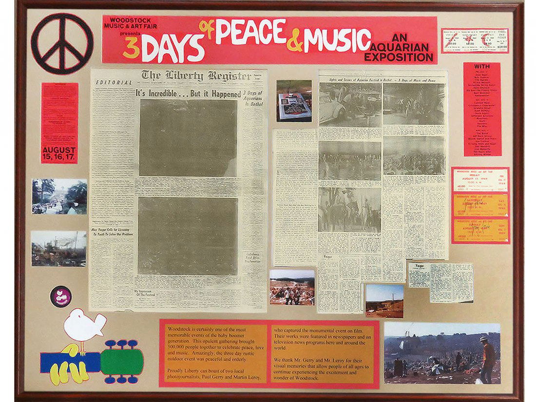 WOODSTOCK FRAMED ARCHIVE; SIGNED JERRY GARCIA (1 of 10)