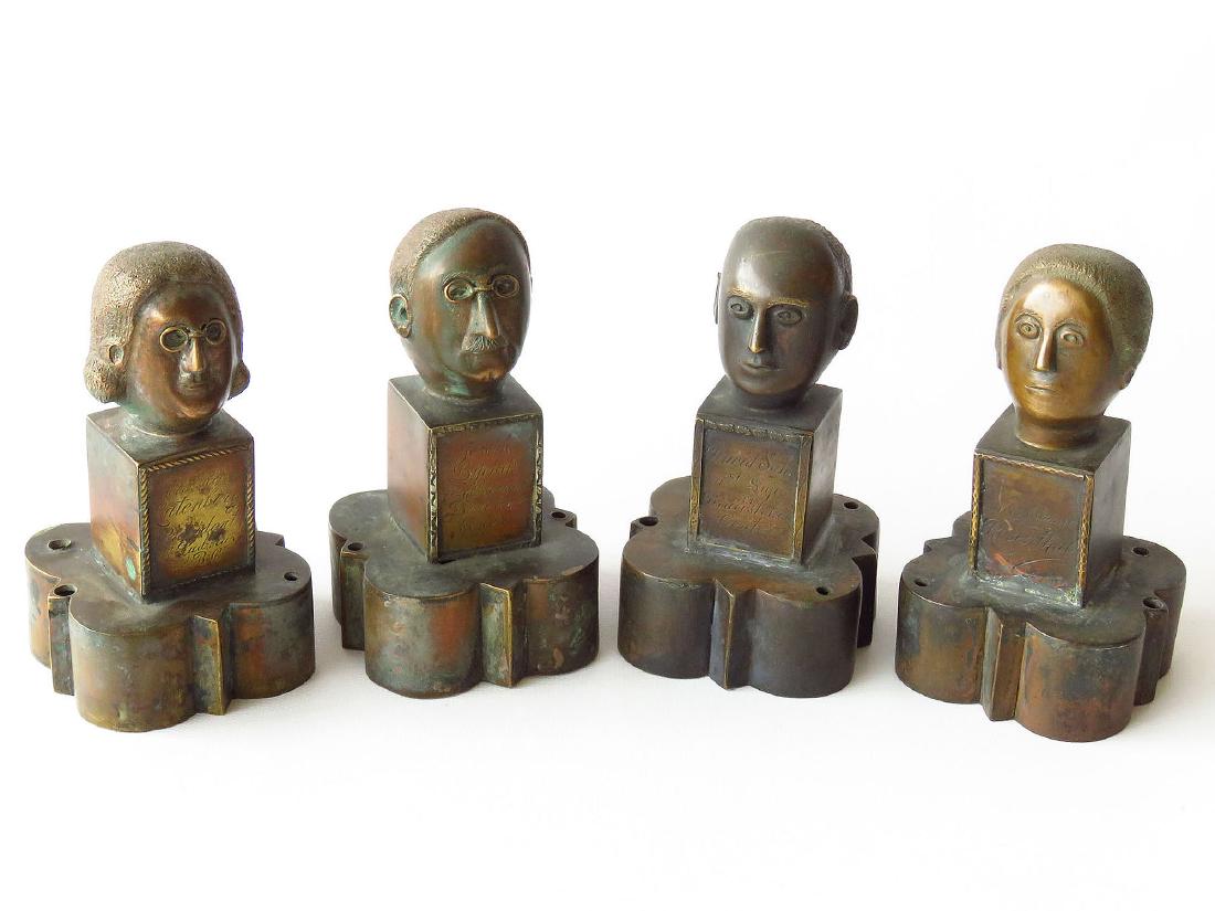 LOT (4) BRONZE SCULPTED BUST 20TH C. (1 of 6)