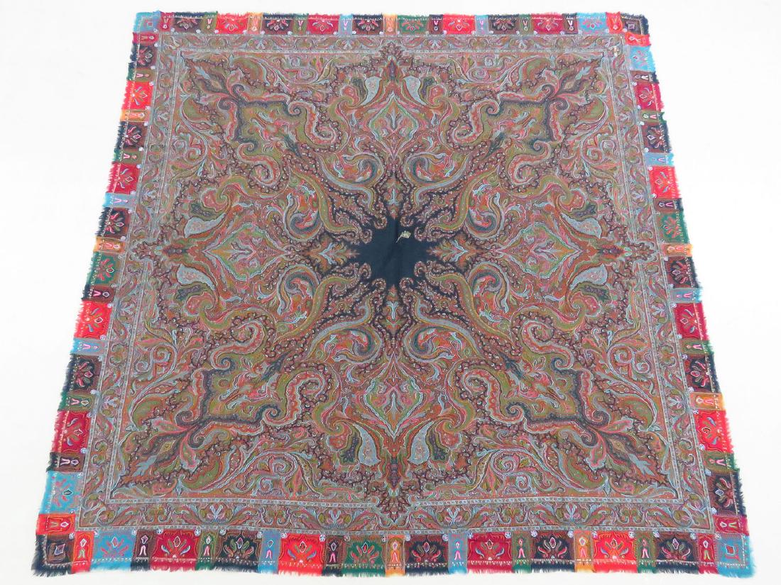 FINE/EARLY PAISLEY CASHEMERE SHAWL 19TH C. SIGNED (1 of 8)