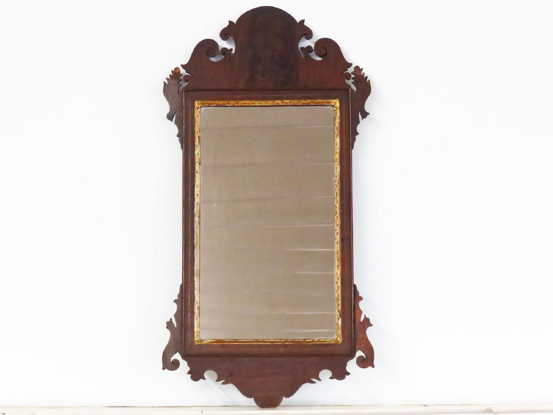 CHIPPENDALE MAHOGANY WALL MIRROR 18/19TH C. (1 of 6)