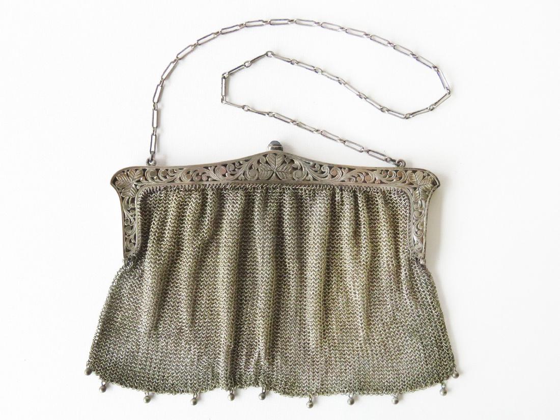 ART DECO STERLING MESH HANDBAG W/SAPPHIRE CLASP (1 of 4)