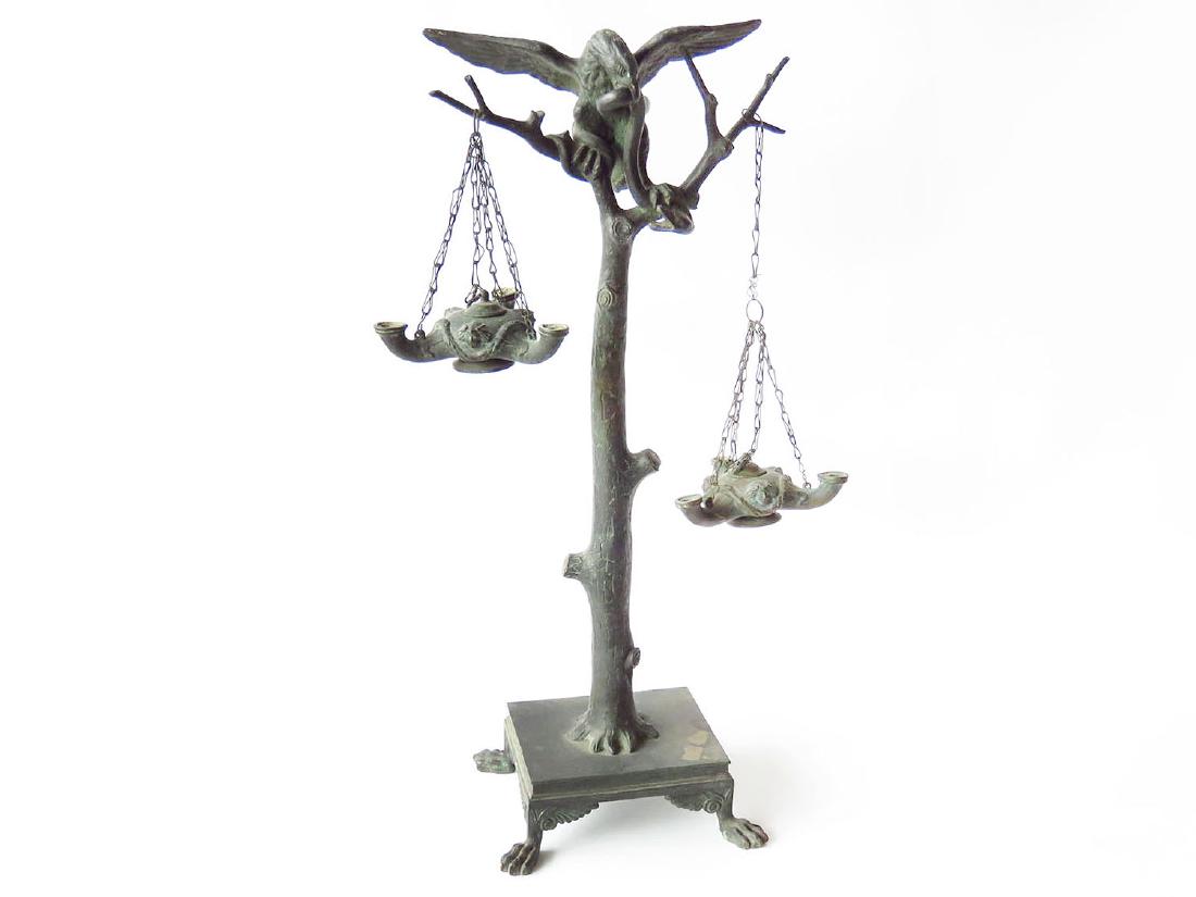 ROMAN GRAND TOUR BRONZE FLUID LAMP 19TH C. (1 of 5)