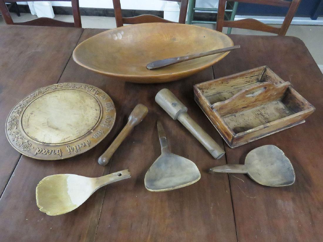LOT ASSORTED COUNTRY WOODENWARE 19TH C. (1 of 3)