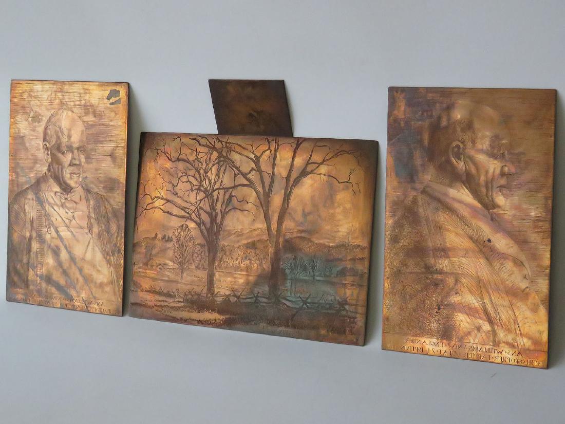 (4) COPPER ENGRAVINGS PLATES, SIGNED B. PERIN (1 of 8)