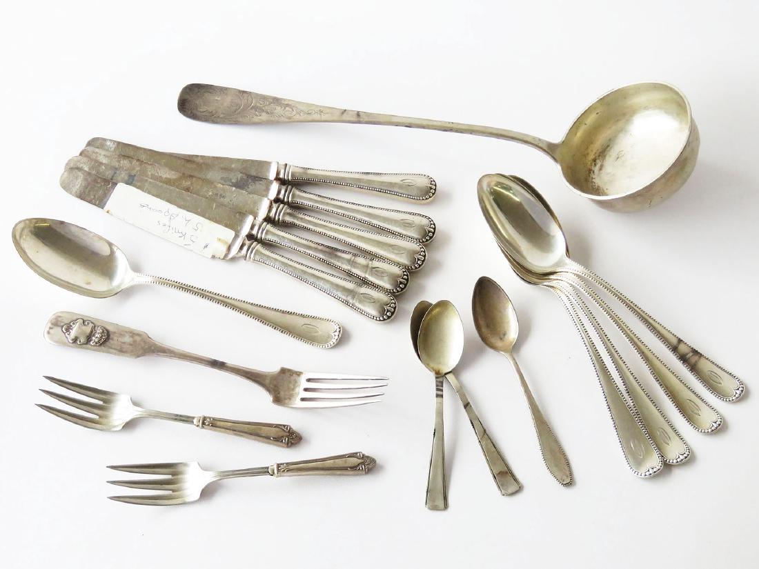 LARGE LOT ASST COIN SILVER FLATWARE/SERVING PIECES (1 of 2)