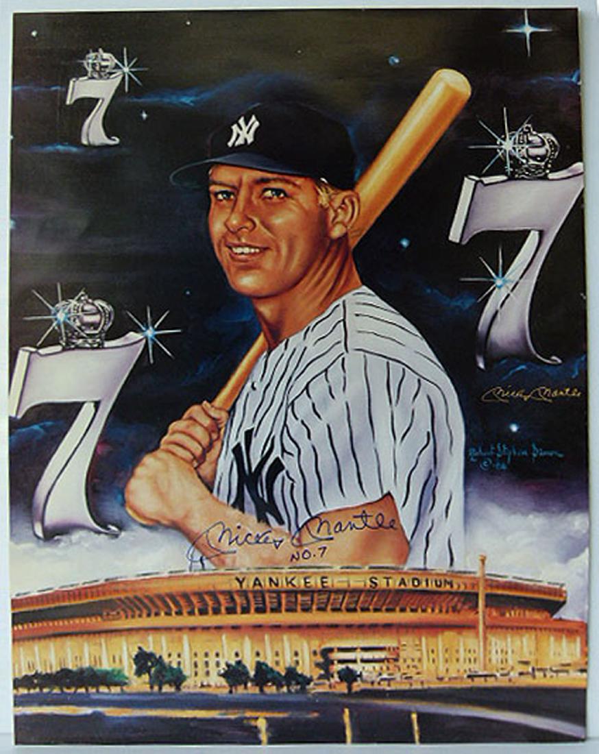 AUTOGRAPHED POSTER SIGNED MICKEY MANTLE #7 C.1986 (1 of 4)