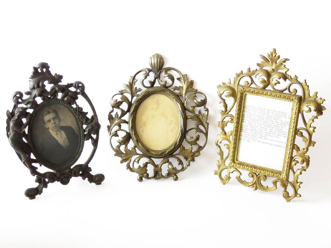 LOT (3) VICTORIAN CAST IRON DRESSER FRAMES 19TH C. (1 of 6)