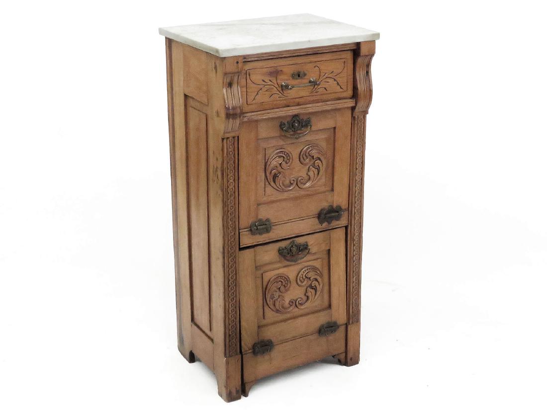 VICTORIAN OAK BARBER SHOP CABINET 19TH C. (1 of 6)