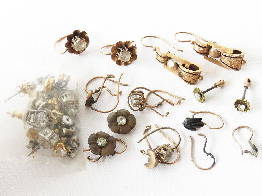 LOT ASST VICTORIAN/DECO PIERCED EARRINGS 19/20TH C (1 of 4)