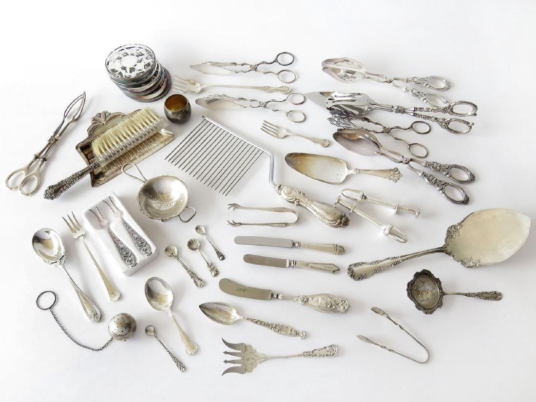 ASST STERLING INCL. FLATWARE, COASTERS, CAKE CUTTER (1 of 10)